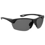 Under Armour Mens Grey Polarized  Oleophobic Lens Black Rectangular Sunglasses with 100% UV Protection