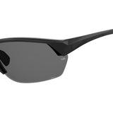 Under Armour Mens Grey Polarized  Oleophobic Lens Black Rectangular Sunglasses with 100% UV Protection