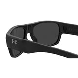 Under Armour Mens Grey Lens Black Rectangular Sunglasses with 100% UV Protection
