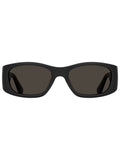 MOSCHINO Womens Grey Lens Black Rectangular Sunglasses with 100% UV Protection-20566080755IR
