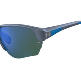 Under Armour Mens Green Multilayer Oleophobic Lens Grey Blue Rectangular Sunglasses with 100% UV Protection