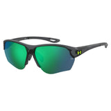Under Armour Mens Green Multilayer Oleophobic Lens Crystal Grey Rectangular Sunglasses with 100% UV Protection