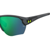 Under Armour Mens Green Multilayer Oleophobic Lens Crystal Grey Rectangular Sunglasses with 100% UV Protection