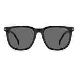 Carrera Unisex Grey Polarized Lens Black Grey Rectangular Sunglasses with 100% UV Protection