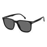 Carrera Unisex Grey Polarized Lens Black Grey Rectangular Sunglasses with 100% UV Protection