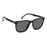 Carrera Unisex Grey Polarized Lens Black Grey Rectangular Sunglasses with 100% UV Protection