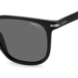 Carrera Unisex Grey Polarized Lens Black Grey Rectangular Sunglasses with 100% UV Protection