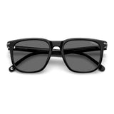 Carrera Unisex Grey Polarized Lens Black Grey Rectangular Sunglasses with 100% UV Protection