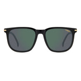 Carrera Mens & Womens Green Lens Black Square Sunglasses with 100% UV Protection