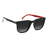 Carrera Unisex Dark Grey Shaded Lens Striped Black Rectangular Sunglasses with 100% UV Protection