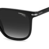 Carrera Unisex Dark Grey Shaded Lens Striped Black Rectangular Sunglasses with 100% UV Protection