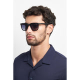 Carrera Unisex Dark Grey Shaded Lens Striped Black Rectangular Sunglasses with 100% UV Protection