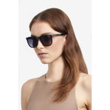 Carrera Unisex Dark Grey Shaded Lens Striped Black Rectangular Sunglasses with 100% UV Protection