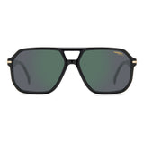 Carrera Mens Green Lens Black Navigator Sunglasses with 100% UV Protection