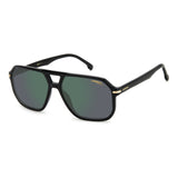 Carrera Mens Green Lens Black Navigator Sunglasses with 100% UV Protection