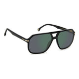 Carrera Mens Green Lens Black Navigator Sunglasses with 100% UV Protection