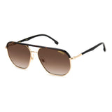 Carrera Mens Brown Shaded Lens Gold Havana Square Sunglasses with 100% UV Protection