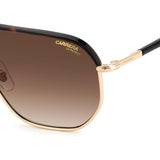 Carrera Mens Brown Shaded Lens Gold Havana Square Sunglasses with 100% UV Protection