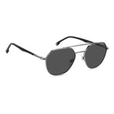 Carrera Unisex SolidGrey Lens Ruthenium Rectangular Sunglasses with 100% UV Protection-205789KJ153IR