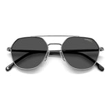 Carrera Unisex SolidGrey Lens Ruthenium Rectangular Sunglasses with 100% UV Protection-205789KJ153IR