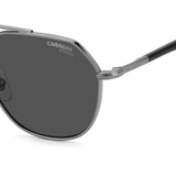 Carrera Unisex SolidGrey Lens Ruthenium Rectangular Sunglasses with 100% UV Protection-205789KJ153IR