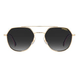 Carrera Unisex Dark Grey Shaded Lens Gold Striped Black Round Sunglasses with 100% UV Protection