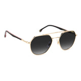 Carrera Unisex Dark Grey Shaded Lens Gold Striped Black Round Sunglasses with 100% UV Protection