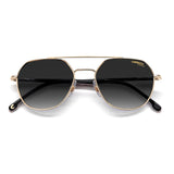 Carrera Unisex Dark Grey Shaded Lens Gold Striped Black Round Sunglasses with 100% UV Protection