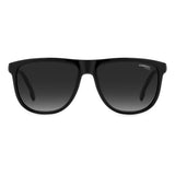 Carrera Mens Dark Grey Shaded Lens Black Rectangular Sunglasses with 100% UV Protection