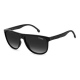 Carrera Mens Dark Grey Shaded Lens Black Rectangular Sunglasses with 100% UV Protection