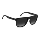 Carrera Mens Dark Grey Shaded Lens Black Rectangular Sunglasses with 100% UV Protection