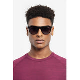 Carrera Mens Dark Grey Shaded Lens Black Rectangular Sunglasses with 100% UV Protection