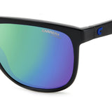 Carrera Mens Blue Multilayer Lens Black Blue Rectangular Sunglasses with 100% UV Protection