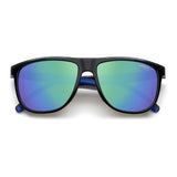 Carrera Mens Blue Multilayer Lens Black Blue Rectangular Sunglasses with 100% UV Protection