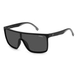 Carrera Unisex Grey Lens Matte Black Square Sunglasses with 100% UV Protection