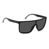 Carrera Unisex Grey Lens Matte Black Square Sunglasses with 100% UV Protection