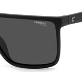Carrera Unisex Grey Lens Matte Black Square Sunglasses with 100% UV Protection