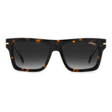 Carrera Unisex Dark Grey Shaded Lens Havana Rectangular Sunglasses with 100% UV Protection