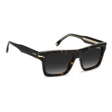 Carrera Unisex Dark Grey Shaded Lens Havana Rectangular Sunglasses with 100% UV Protection