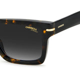 Carrera Unisex Dark Grey Shaded Lens Havana Rectangular Sunglasses with 100% UV Protection