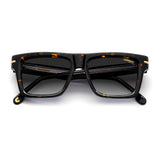 Carrera Unisex Dark Grey Shaded Lens Havana Rectangular Sunglasses with 100% UV Protection