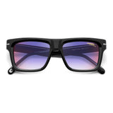 Carrera Unisex Blue Red Lens Black Rectangular Sunglasses with 100% UV Protection -20582680754YB