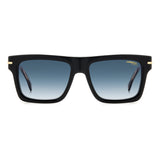 Carrera Mens & Womens Blue Lens Black Rectangular Sunglasses with 100% UV Protection