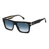 Carrera Mens & Womens Blue Lens Black Rectangular Sunglasses with 100% UV Protection