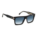 Carrera Mens & Womens Blue Lens Black Rectangular Sunglasses with 100% UV Protection