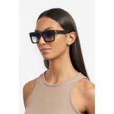 Carrera Mens & Womens Blue Lens Black Rectangular Sunglasses with 100% UV Protection
