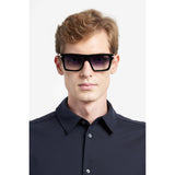 Carrera Mens & Womens Blue Lens Black Rectangular Sunglasses with 100% UV Protection