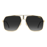 Carrera Mens Dark Grey Shaded Lens Black Gold Square Sunglasses with 100% UV Protection