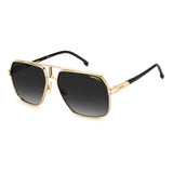 Carrera Mens Dark Grey Shaded Lens Black Gold Square Sunglasses with 100% UV Protection