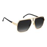 Carrera Mens Dark Grey Shaded Lens Black Gold Square Sunglasses with 100% UV Protection